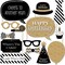 Big Dot of Happiness Adult Happy Birthday - Gold - Birthday Party Photo Booth Props Kit - 20 Count